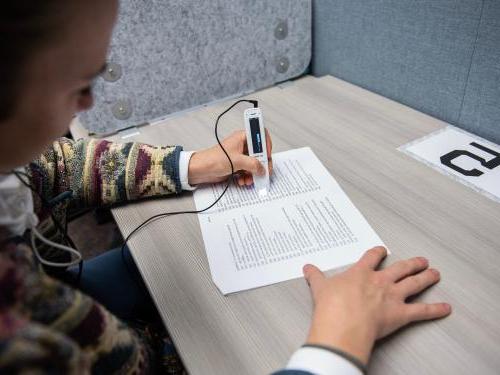 Student taking a test